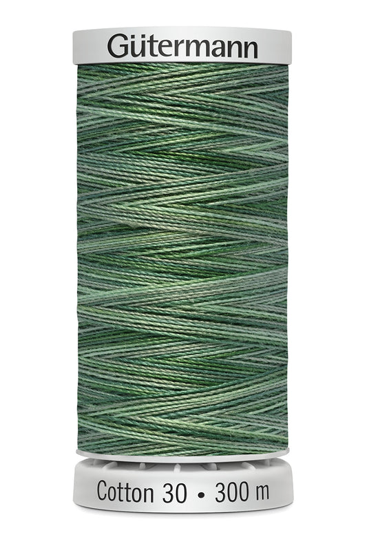 Gütermann SULKY Cotton 30, 300 m, farve 4086 – Skovgrøn multicolor
