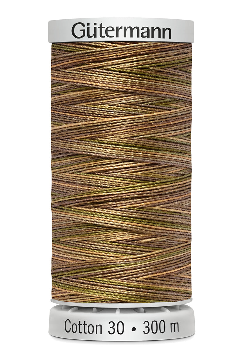 Gütermann SULKY Cotton 30, 300 m, farve 4091 – Gyldenbrun multicolor