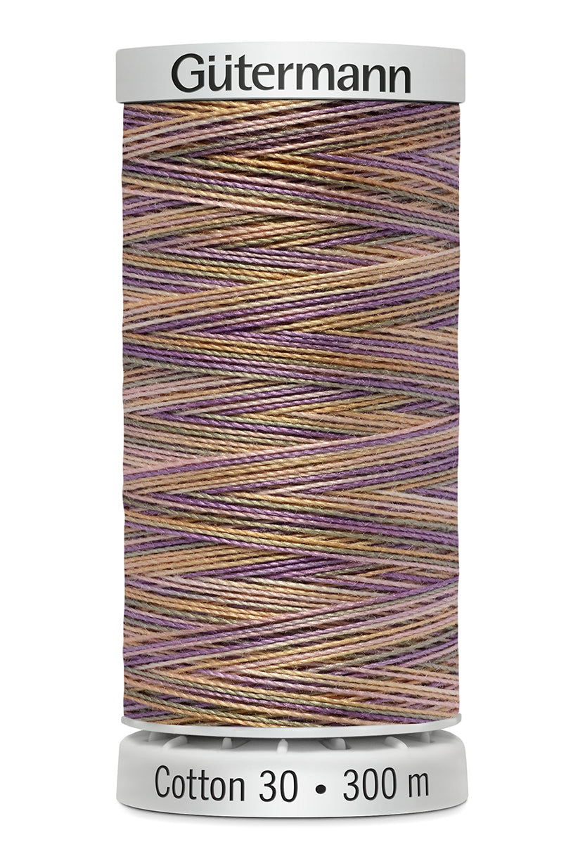 Gütermann SULKY Cotton 30, 300 m, farve 4103 – Lilla/gul/beige multicolor