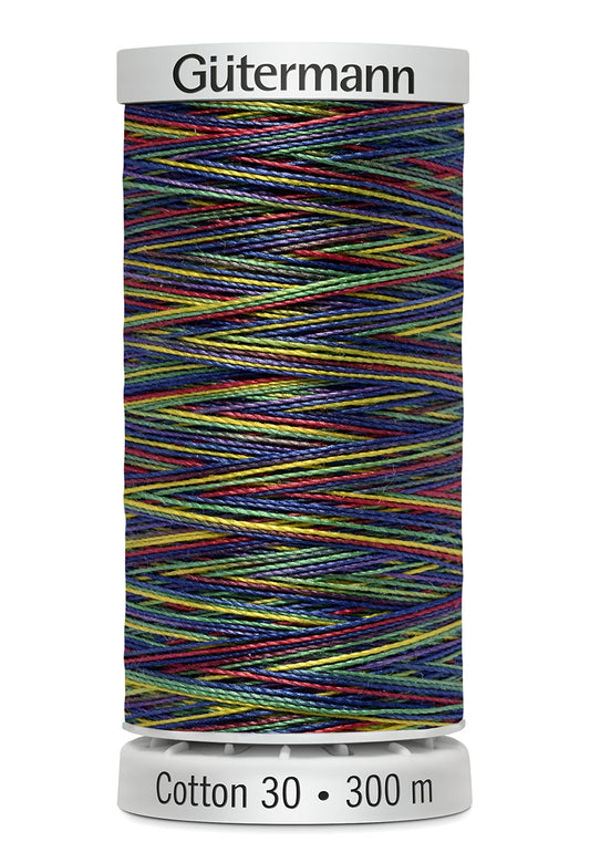 Gütermann SULKY Cotton 30, 300 m, farve 4106 – Regnbue multicolor