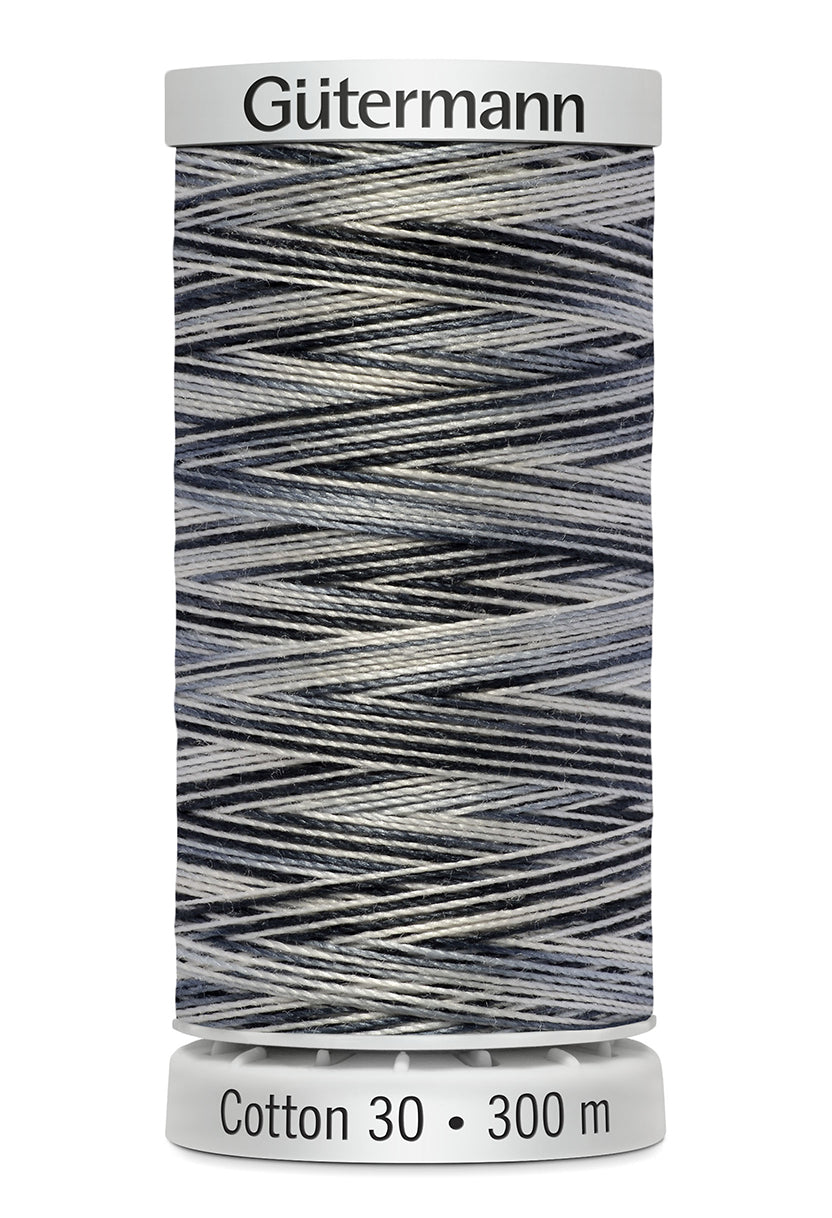 Gütermann SULKY Cotton 30, 300 m, farve 4119 – Sort/hvid multicolor