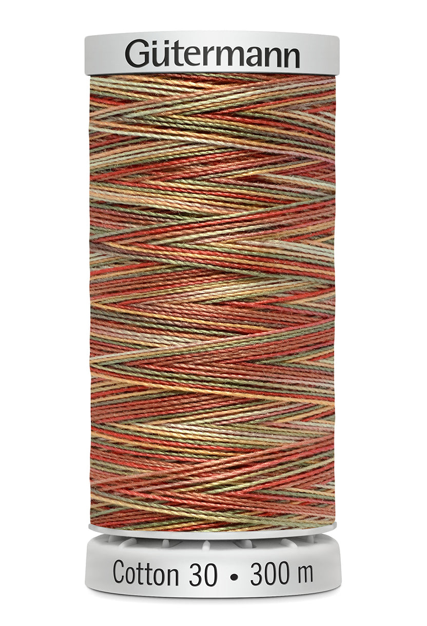 Gütermann SULKY Cotton 30, 300 m, farve 4121 – Rust/creme multicolor