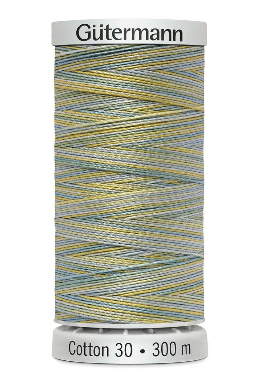 Gütermann SULKY Cotton 30, 300 m, farve 4125 – Grå/gul multicolor