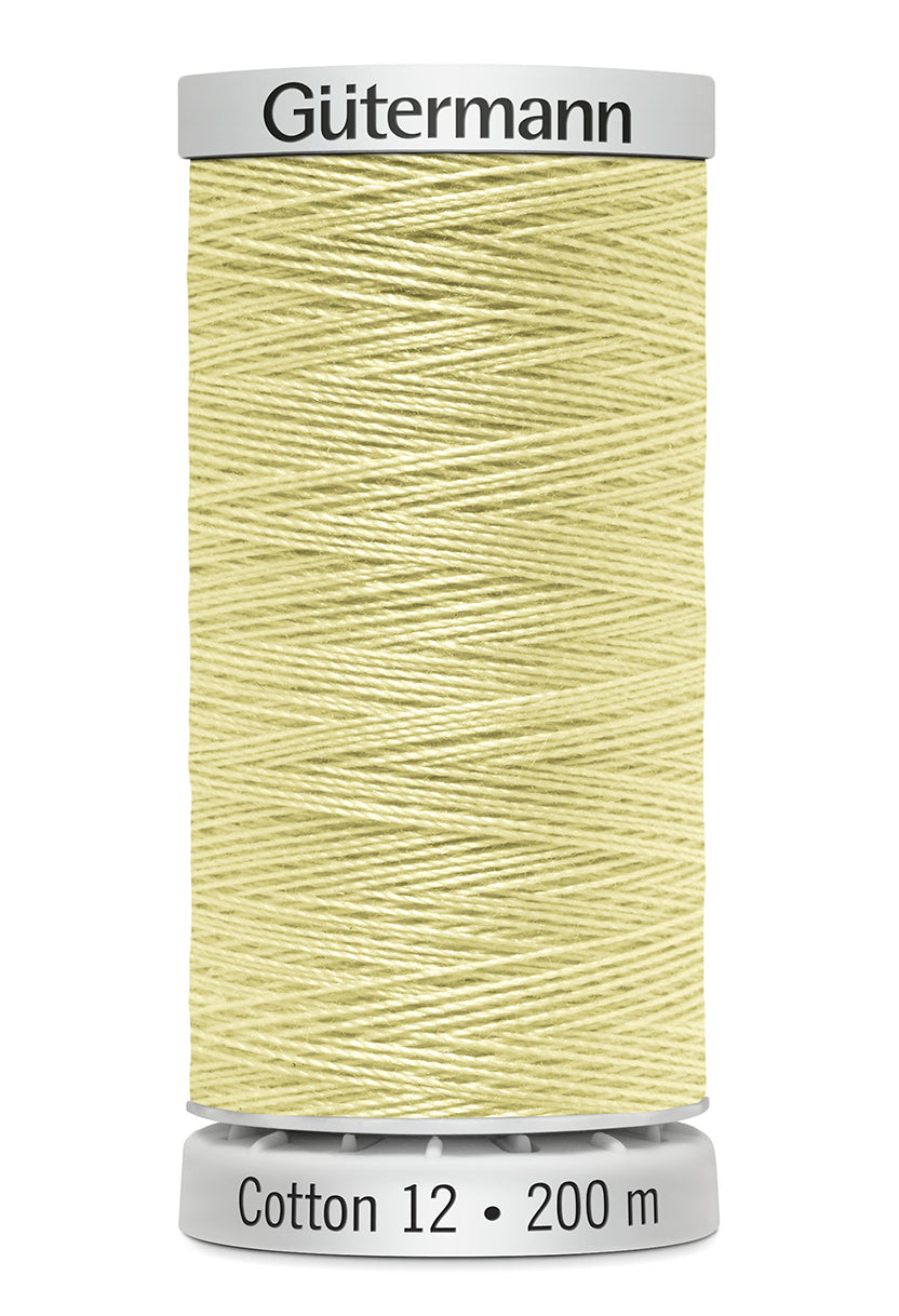 Gütermann SULKY Cotton 12, 200 m, farve 1061 – Lysegul