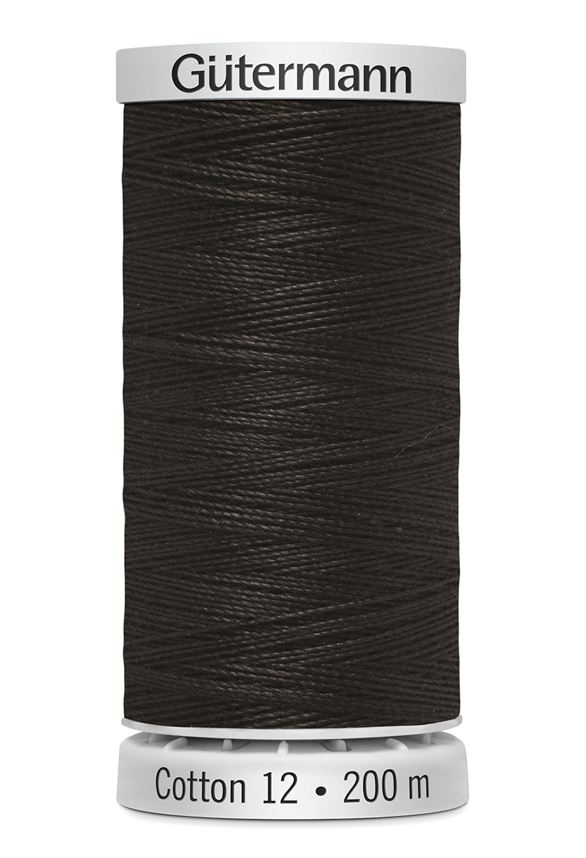 Gütermann SULKY Cotton 12, 200 m, farve 1131 – Mørk brun