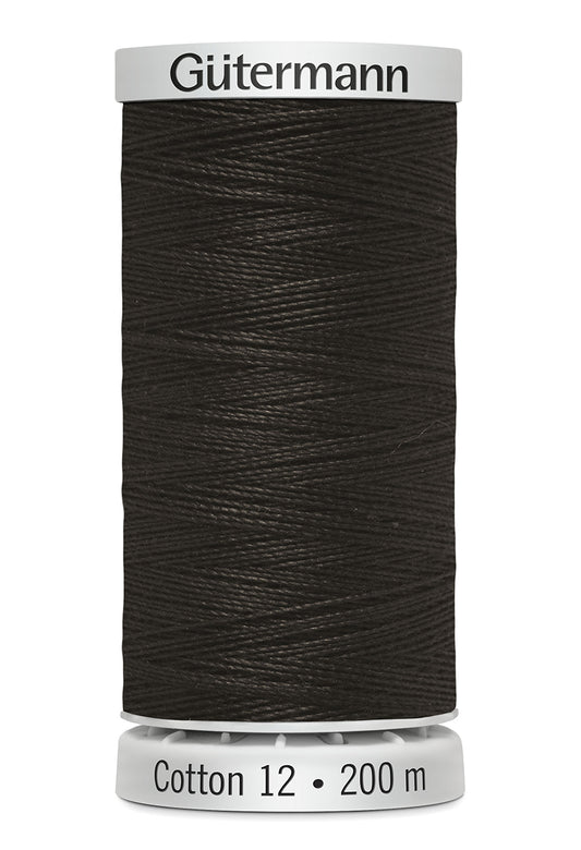 Gütermann SULKY Cotton 12, 200 m, farve 1131 – Mørk brun