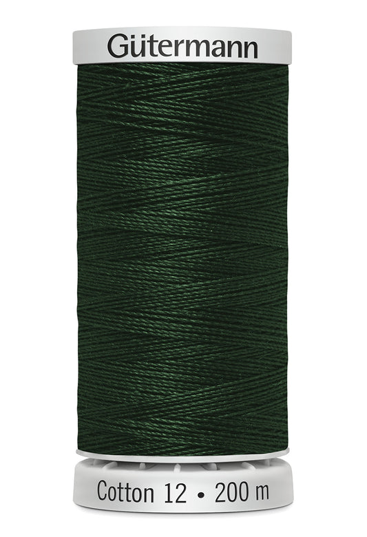 Gütermann SULKY Cotton 12, 200 m, farve 1174 – Julegrøn
