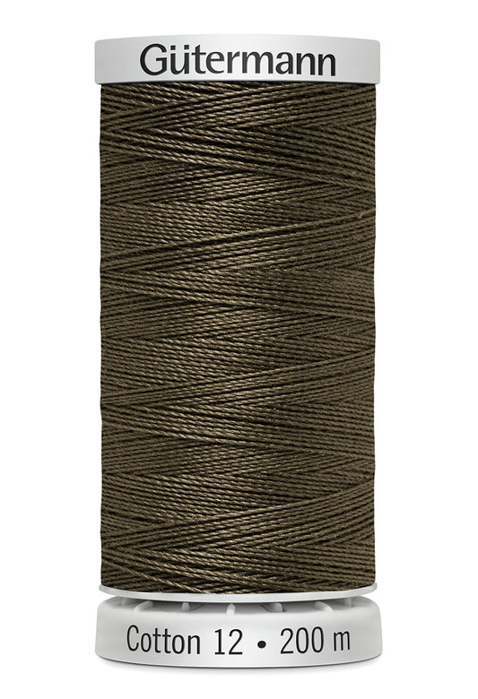 Gütermann SULKY Cotton 12, 200 m, farve 1180 – Gråbrun