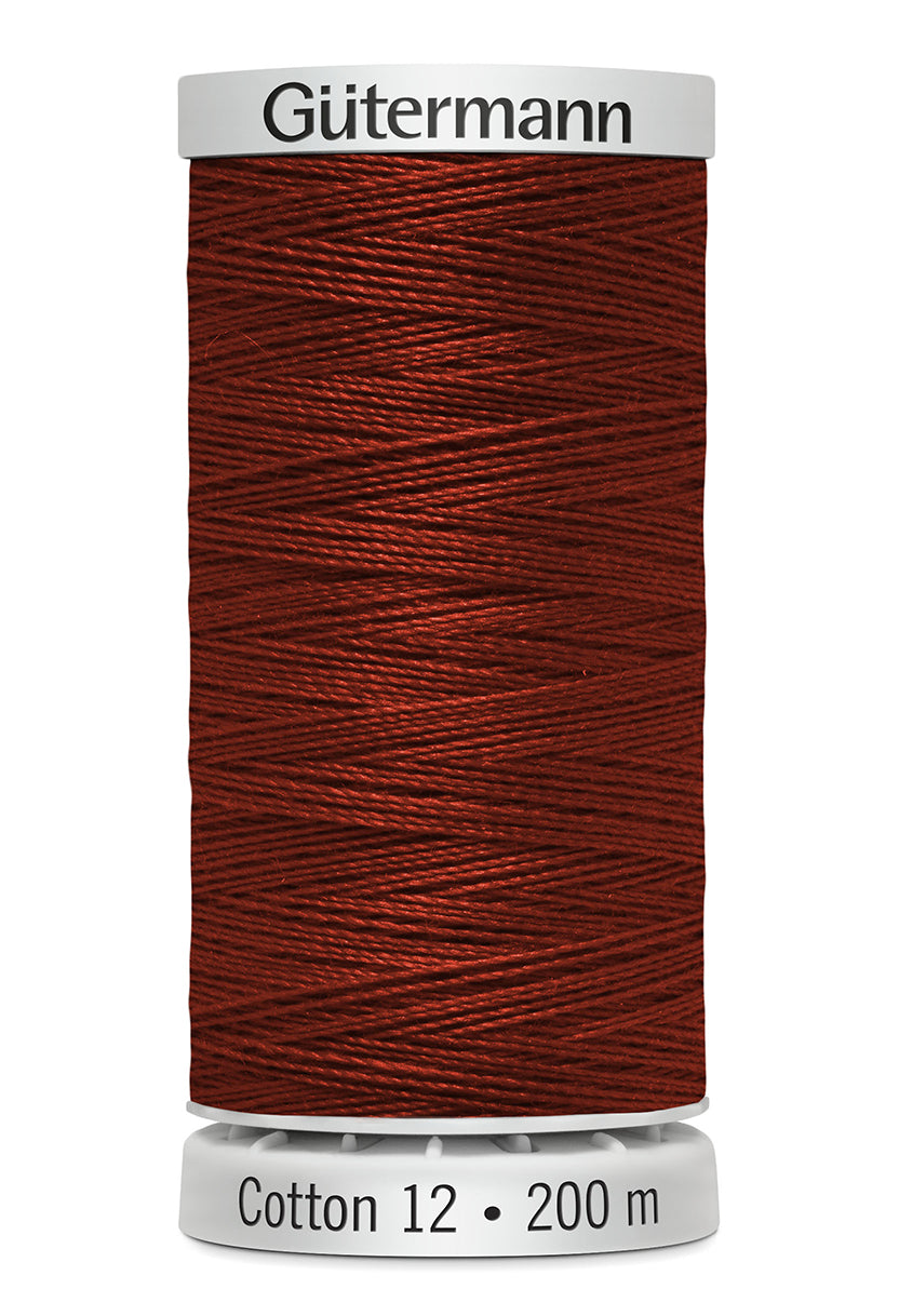 Gütermann SULKY Cotton 12, 200 m, farve 1181 – Rustrød