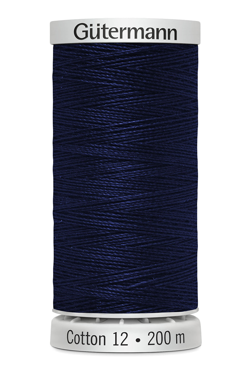 Gütermann SULKY Cotton 12, 200 m, farve 1197 – Marineblå