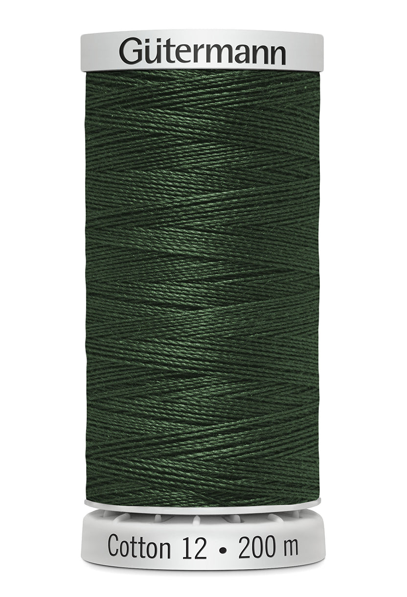 Gütermann SULKY Cotton 12, 200 m, farve 1232 – Skovgrøn