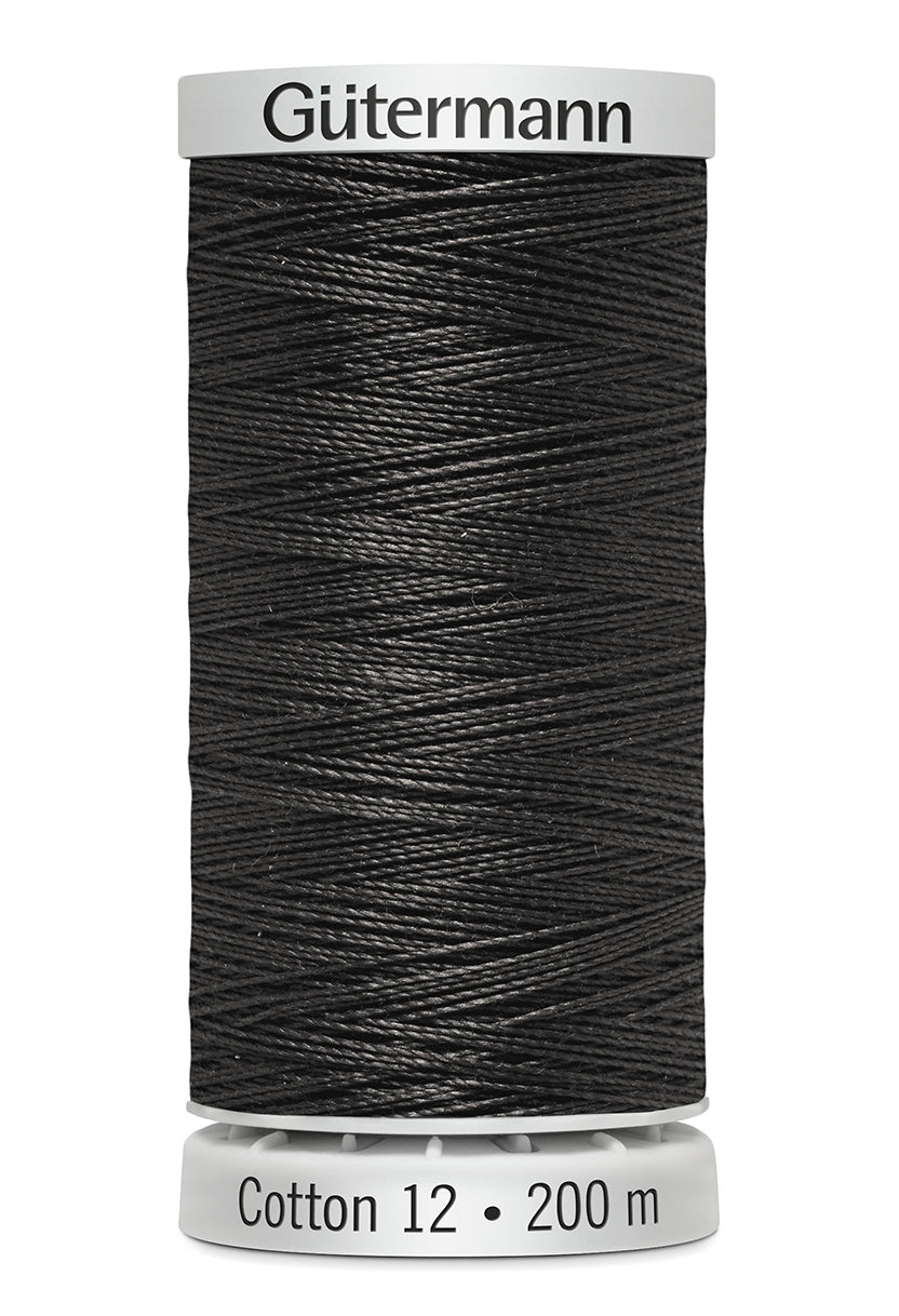 Gütermann SULKY Cotton 12, 200 m, farve 1234 – Mørk brun