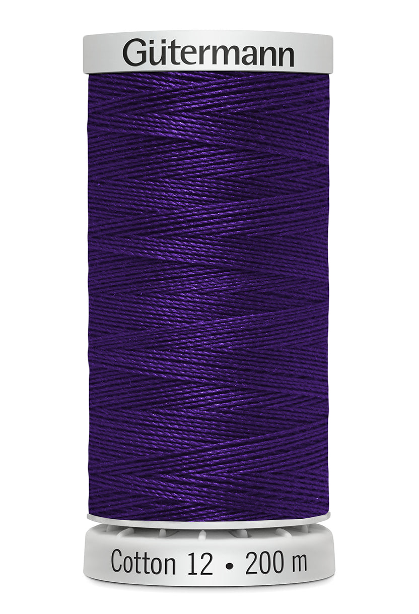 Gütermann SULKY Cotton 12, 200 m, farve 1299 – Mørk lilla