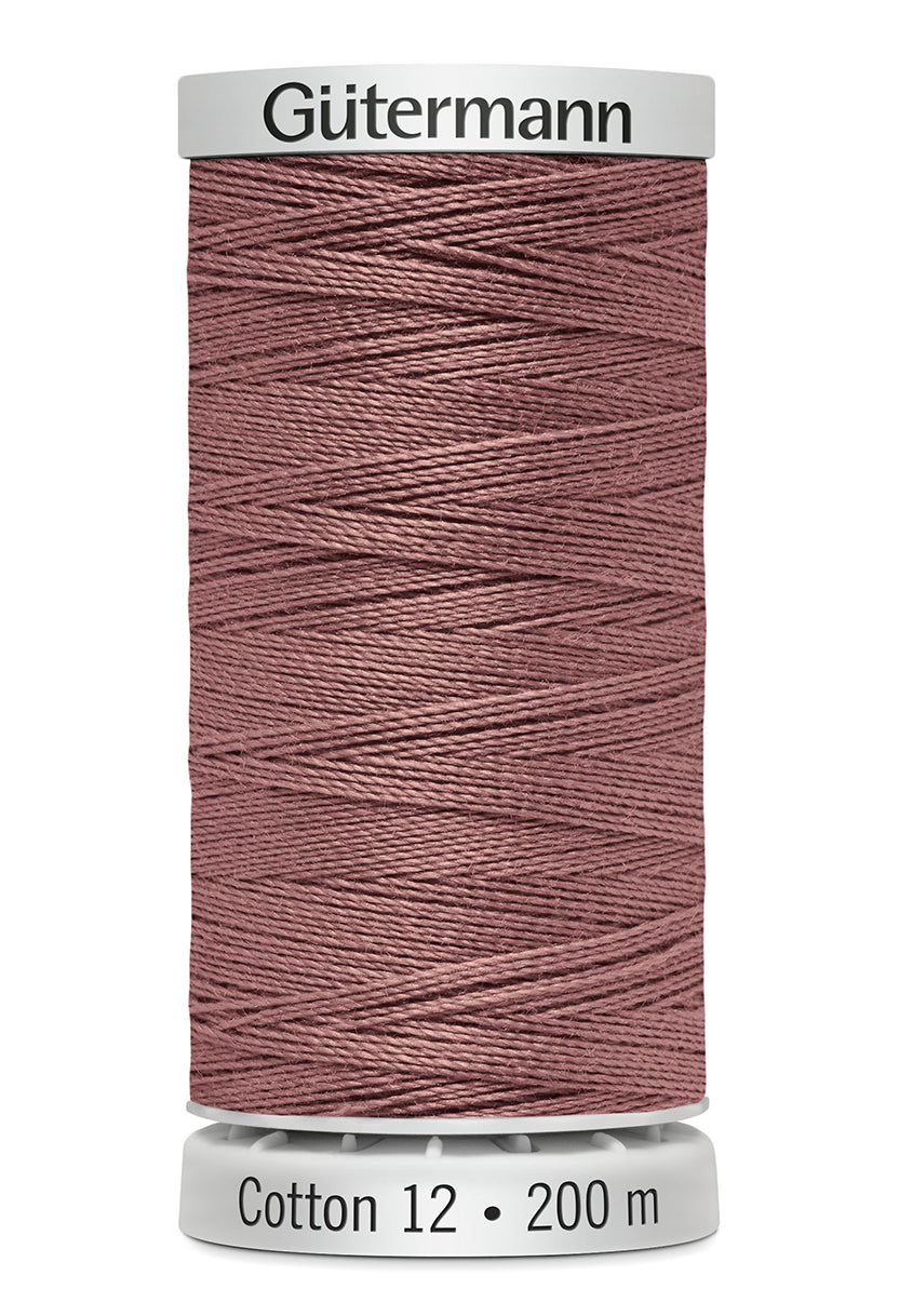 Gütermann SULKY Cotton 12, 200 m, farve 1304 – Varm rosa