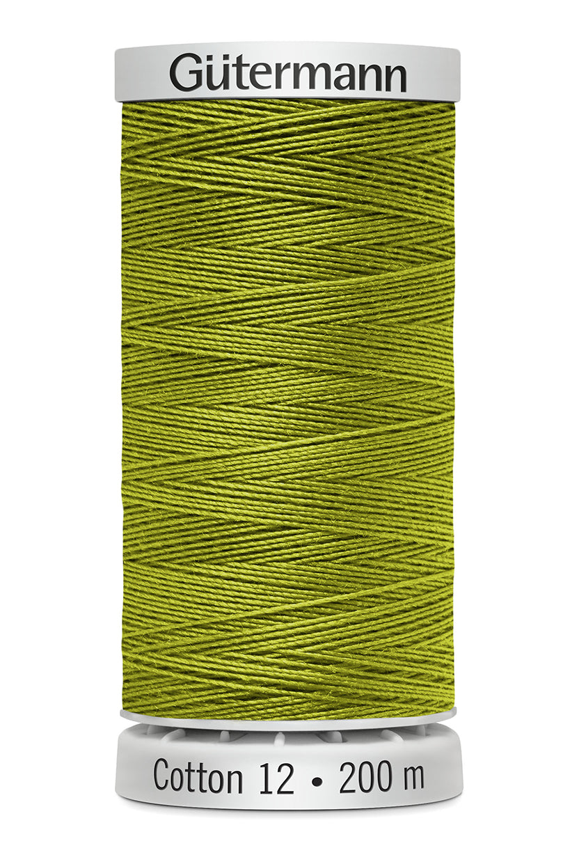 Gütermann SULKY Cotton 12, 200 m, farve 1332 – Limegrøn