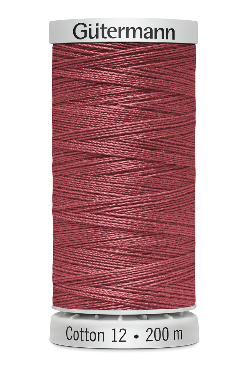 Gütermann SULKY Cotton 12, 200 m, farve 1558 – Varm rosa