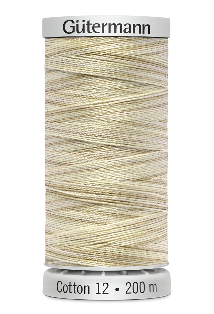 Gütermann SULKY Cotton 12, 200 m, farve 4001 – Creme multicolor