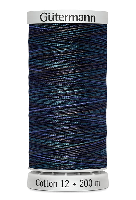 Gütermann SULKY Cotton 12, 200 m, farve 4022 – Marineblå multicolor