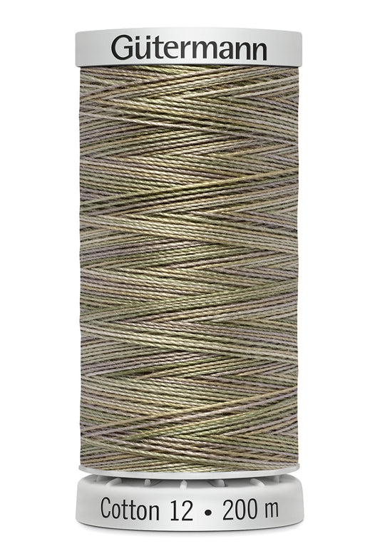 Gütermann SULKY Cotton 12, 200 m, farve 4023 – Beige/oliven multicolor