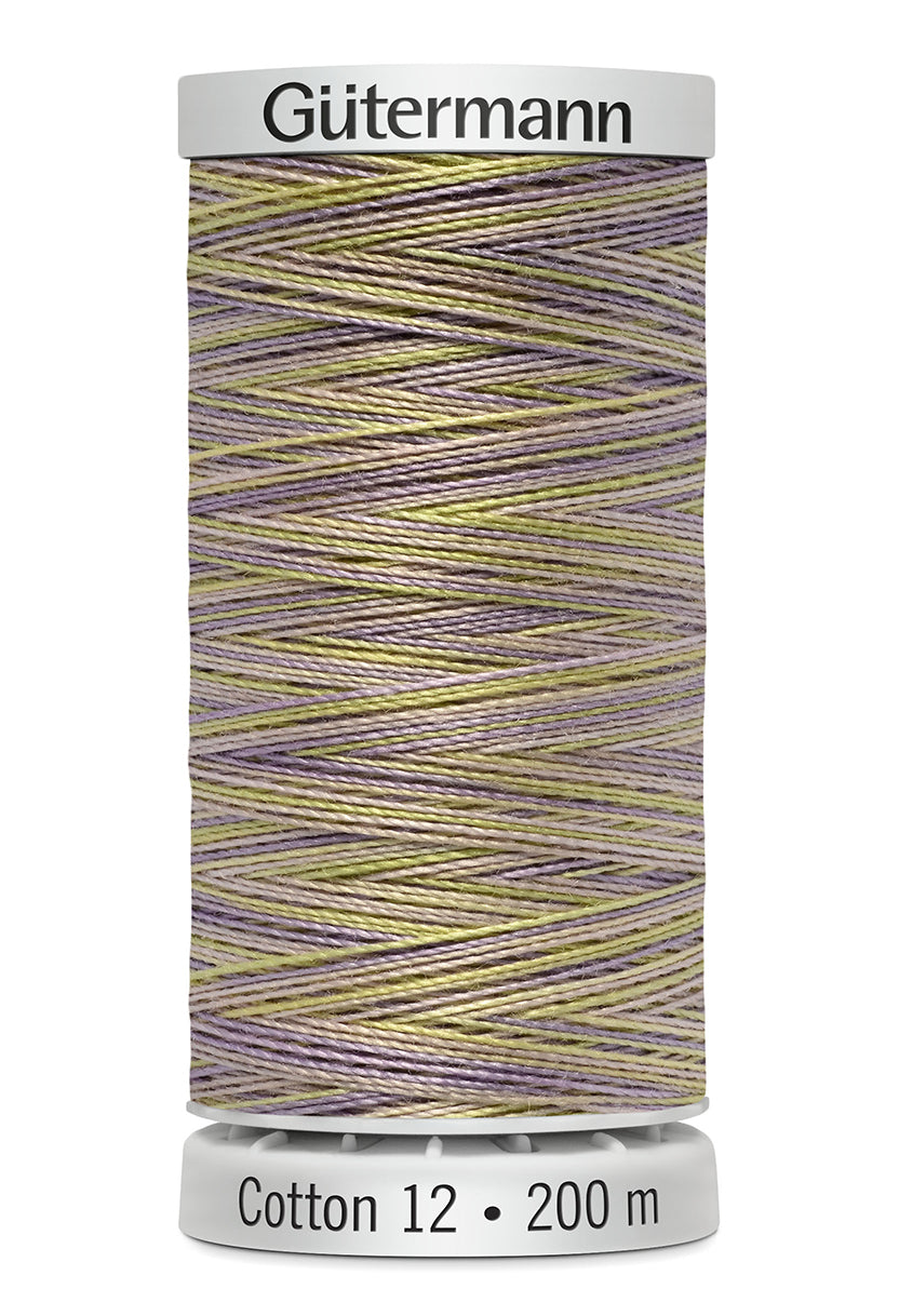 Gütermann SULKY Cotton 12, 200 m, farve 4024 – Beige/lilla multicolor