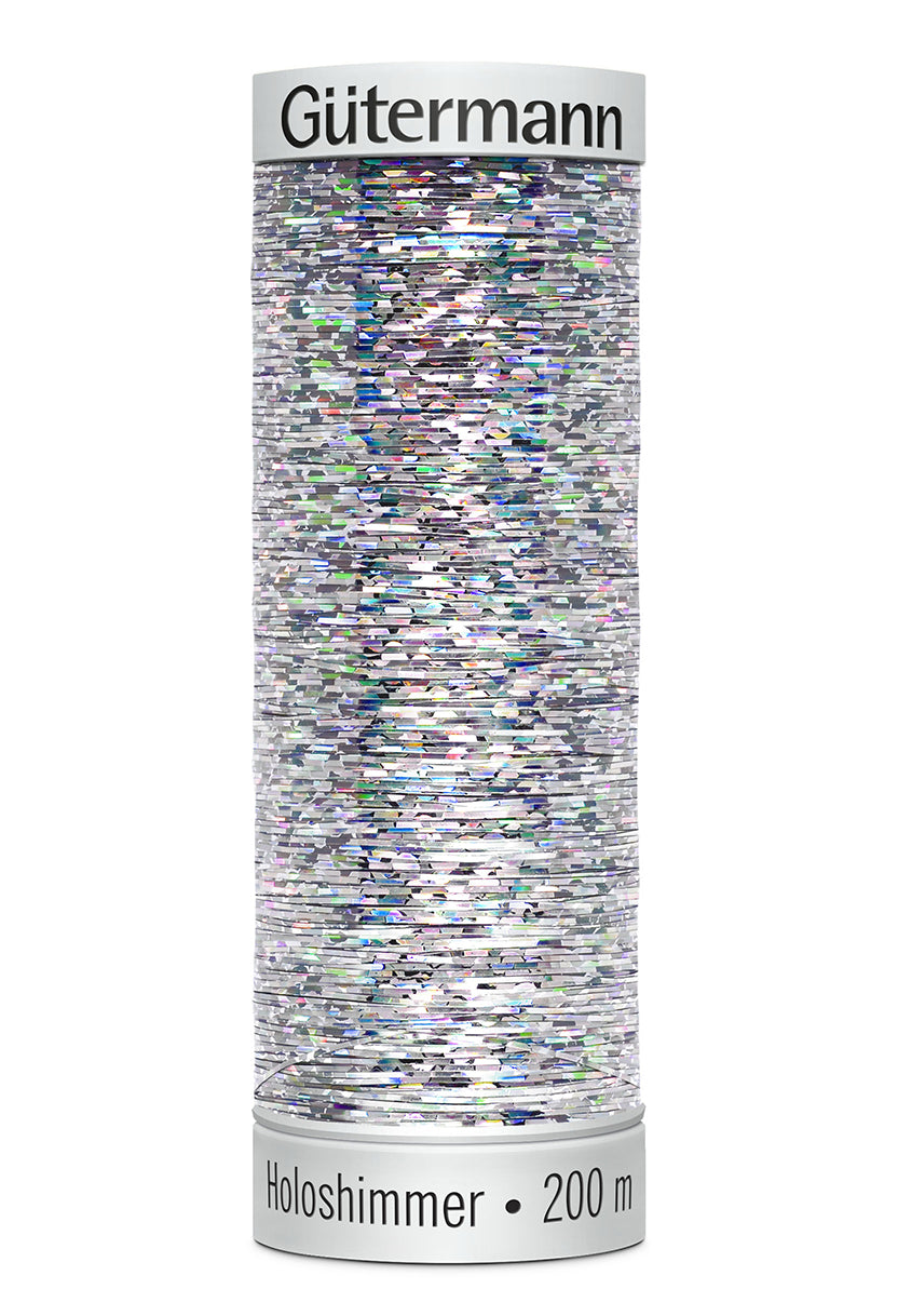 Gütermann SULKY Holoshimmer 200 m – 6001 Sølv holografisk