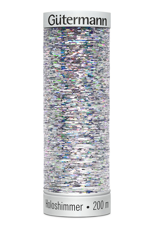Gütermann SULKY Holoshimmer 200 m – 6001 Sølv holografisk