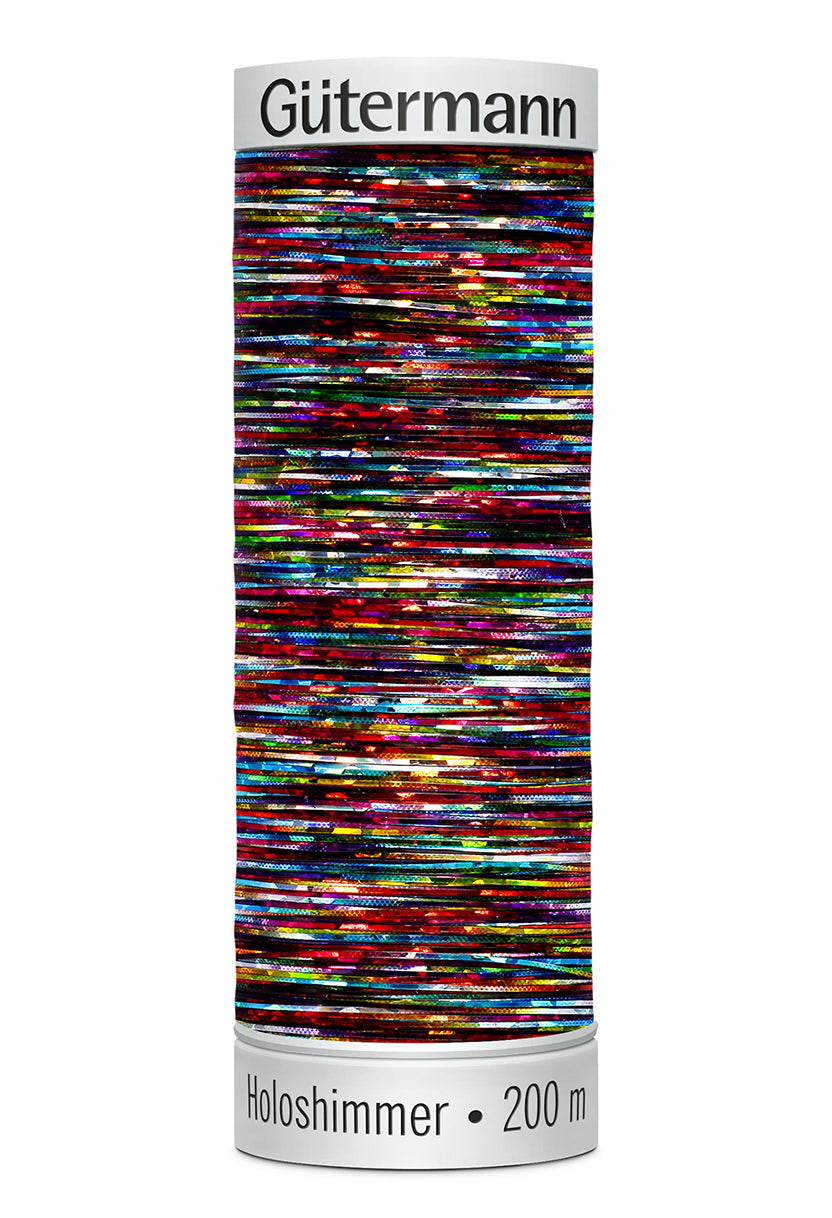 Gütermann SULKY Holoshimmer 200 m – 6045 Mørk regnbue holografisk
