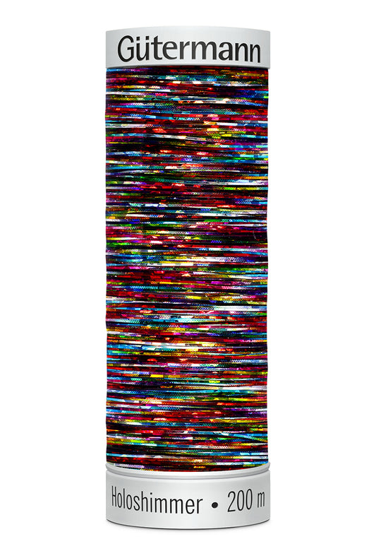 Gütermann SULKY Holoshimmer 200 m – 6045 Mørk regnbue holografisk