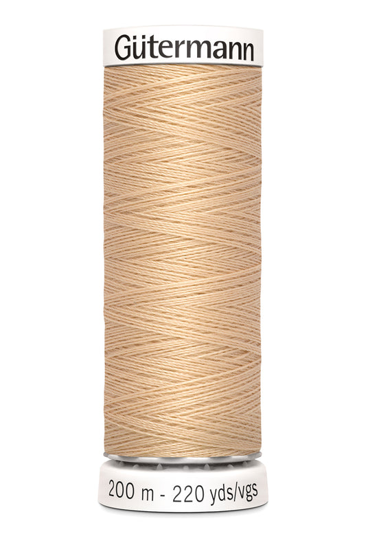 Gütermann alle stoffers sytråd, 200 m, farve 421 – Lys beige