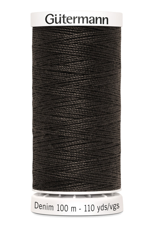 Gütermann Denim, 100 m, farve 2330 – Mørk brun