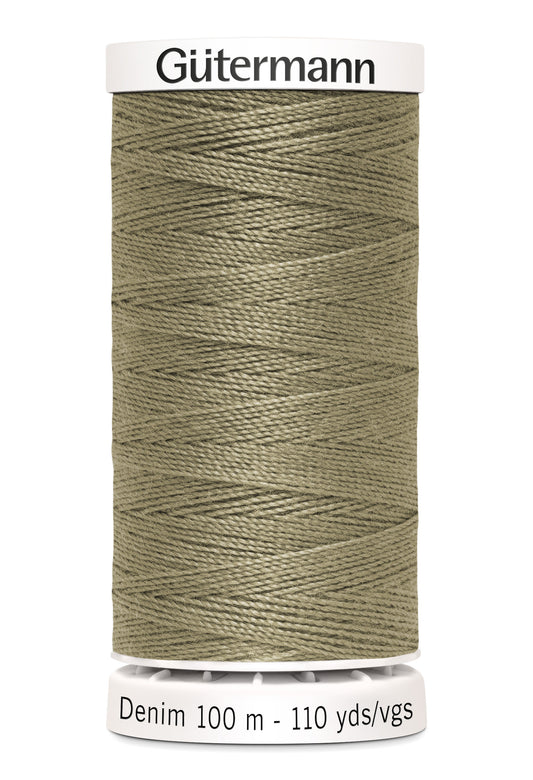 Gütermann Denim, 100 m, farve 2725 – Khakigrøn