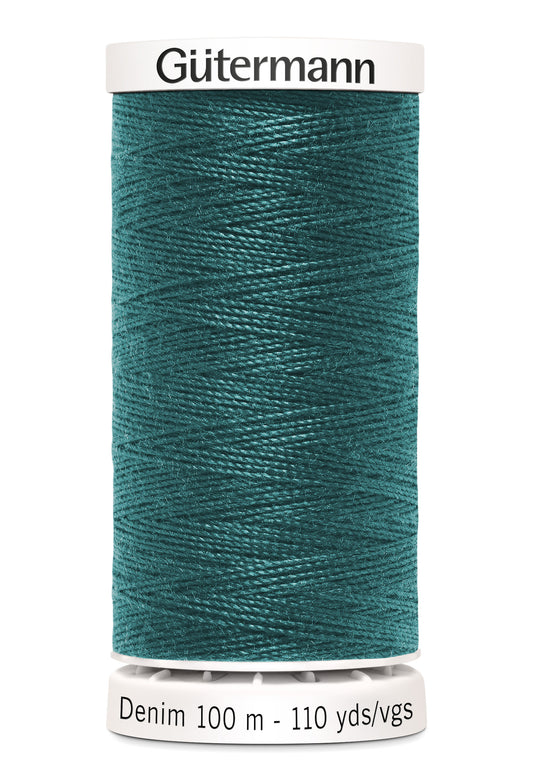 Gütermann Denim, 100 m, farve 7735 – Grønblå
