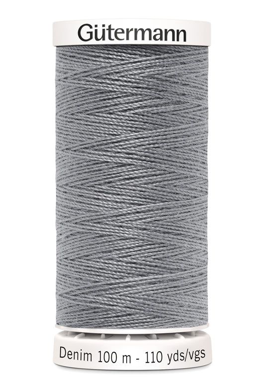 Gütermann Denim, 100 m, farve 9625 – Mellemgrå
