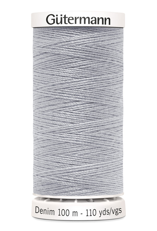 Gütermann Denim, 100 m, farve 9830 – Lysegrå