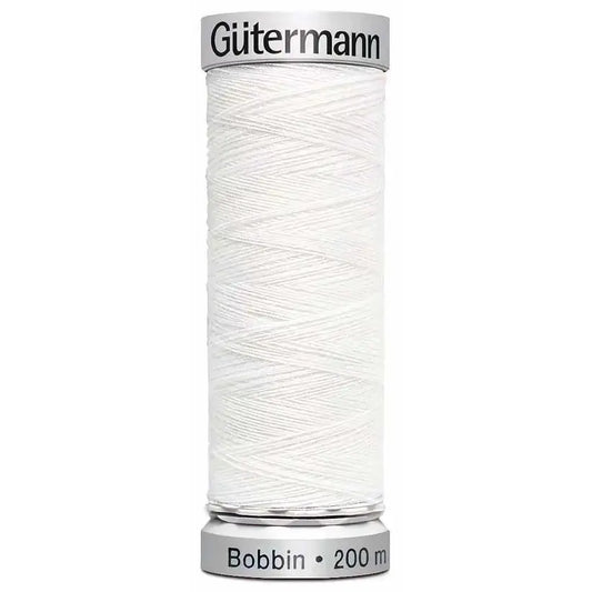 Gütermann Bobbin Undertråd 200M hvid/sort