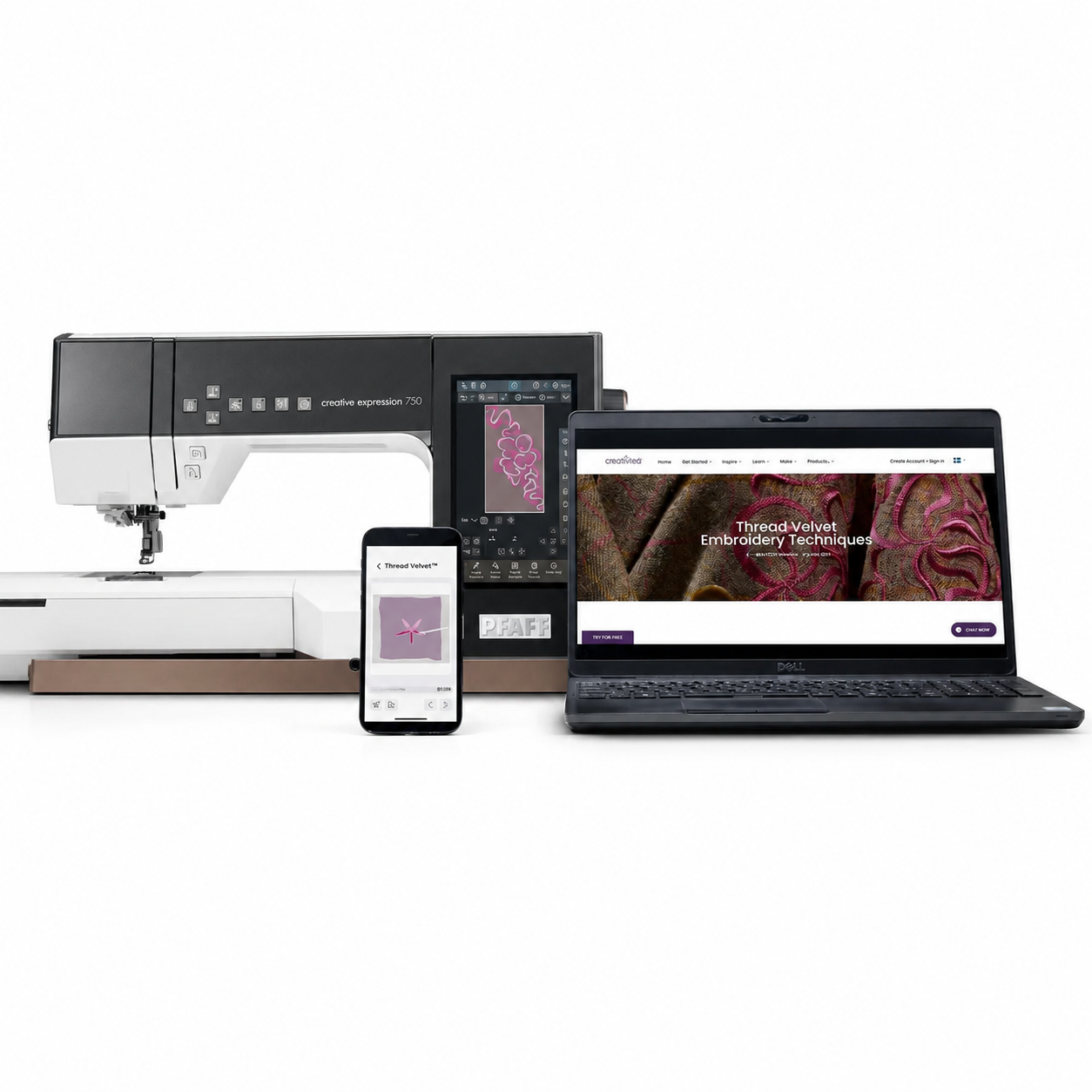 PFAFF® creative expression™ 750 sy- og broderimaskine
